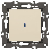 Выключатель одноклавишный с подсветкой без рамки Эра Эра Elegance 14-1102-02