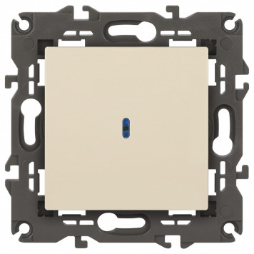 Выключатель одноклавишный с подсветкой без рамки Эра Эра Elegance 14-1102-02