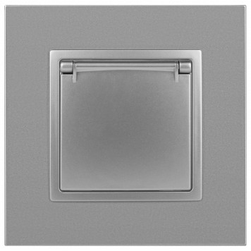 Розетка с заземлением и со шторкой, без рамки с крышкой Эра Эра Elegance 14-2103-03-2