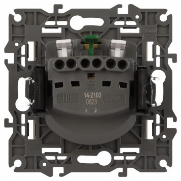 Розетка с заземлением и со шторкой, без рамки с крышкой Эра Эра Elegance 14-2103-04-2