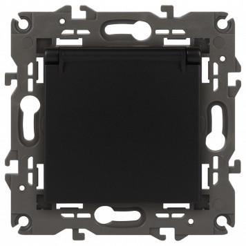 Розетка с заземлением и со шторкой, без рамки с крышкой Эра Эра Elegance 14-2103-05