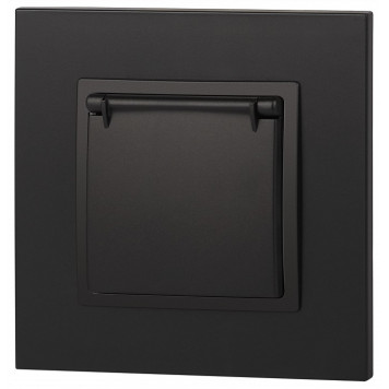 Розетка с заземлением и со шторкой, без рамки с крышкой Эра Эра Elegance 14-2103-05-5