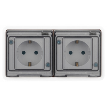 Розетка с заземлением и со шторкой, с крышкой Эра Эра Эксперт 11-2524-01-1