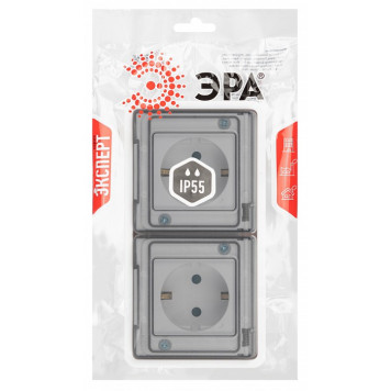 Розетка с заземлением и со шторкой, с крышкой Эра Эра Эксперт 11-2524-01-3