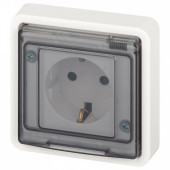 Розетка с заземлением с крышкой Эра Эра Эксперт 11-2521-01