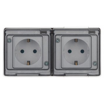 Розетка с заземлением с крышкой Эра Эра Эксперт 11-2503-01-1