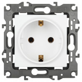 Розетка с заземлением и со шторкой, без рамки Эра Эра 12 12-2101-01М