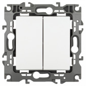 Переключатель двухклавишный без рамки Эра Эра 12 12-1104-01М