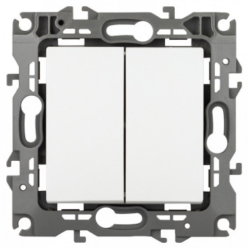 Переключатель двухклавишный без рамки Эра Эра 12 12-1104-01М