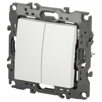 Переключатель двухклавишный без рамки Эра Эра 12 12-1104-01М-1