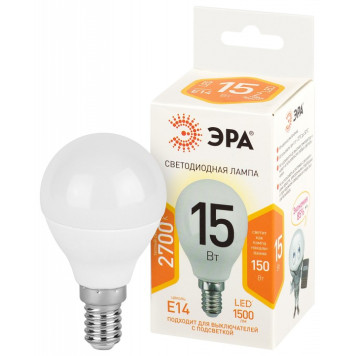 Лампа светодиодная Эра Стандарт LED P45-15W-827-E14-1
