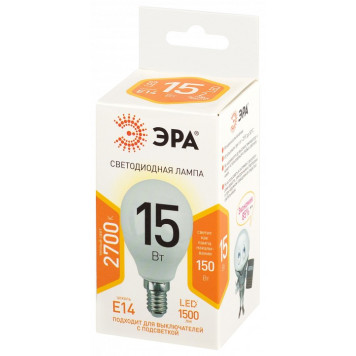 Лампа светодиодная Эра Стандарт LED P45-15W-827-E14-2
