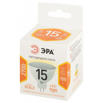 Лампа светодиодная Эра Стандарт LED MR16-15W-827-GU5.3-2