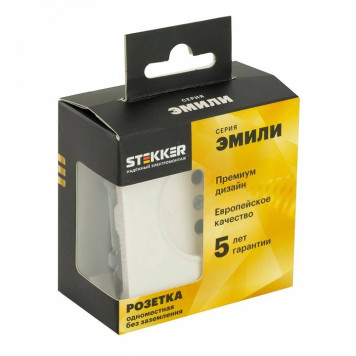 Розетка без заземления и с шторкой, без рамки Stekker RST16-5109-01 49876-5