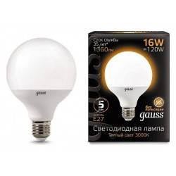 Лампа светодиодная Gauss LED G95 E27 16Вт 3000K 105102116