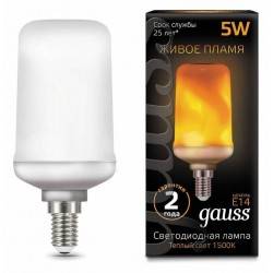 Лампа светодиодная Gauss LED T65 Corn Flame E14 5Вт 1500K 157401105