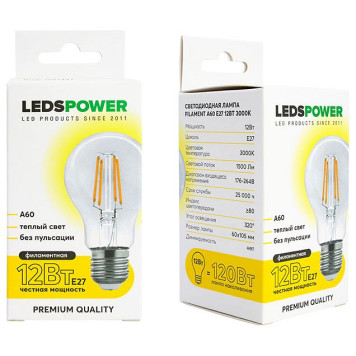 Лампа светодиодная LEDS POWER A60 007137-3