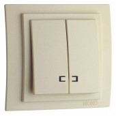 Выключатель двухклавишный с подсветкой без рамки Mono Electric Despina / Larissa 500-001725-103