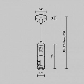 Подвес для трека Maytoni TRA157SW-D1-PT-2