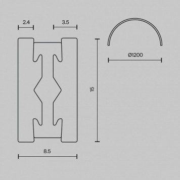 Трек подвесной Maytoni Busbar trunkings Flarity TRX154-2SR-D1200-PT-4
