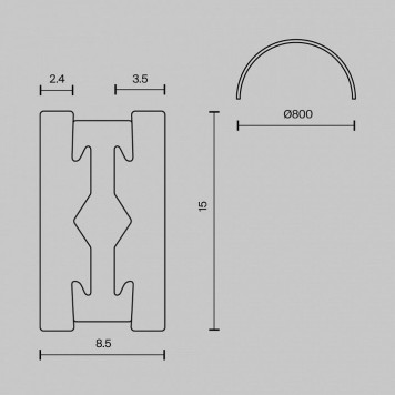 Трек подвесной Maytoni Busbar trunkings Flarity TRX154-SR-D800-PT-4