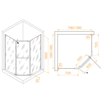 Душевой уголок RGW PA-081B 1200x1200-1