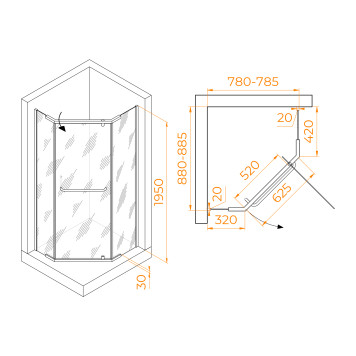 Душевой уголок RGW PA-091 800x900-1