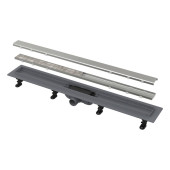 Водоотводящий желоб AlcaPlast с порогами для перфорированной решетки или решетки под кладку плитки APZ19 850 мм (APZ19-850)