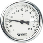 Термометр биметаллический с погружной гильзой WATTS 63 мм штуцер 75 мм (10005809)