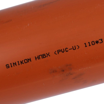Труба Sinikon НПВХ канализационная 110 мм, отрезок 0,5 м-3