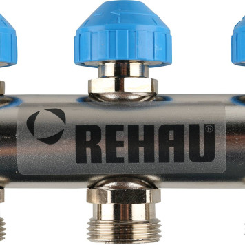 Распределительный коллектор REHAU HKV-D на 9 контуров из нержавеющей стали-3