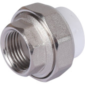 Муфта разъемная с внутренней резьбой Политэк 20х1/2 для полипропиленовых труб под сварку (цвет белый) (9801002012)