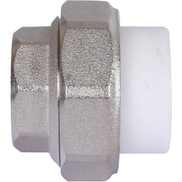 Муфта разъемная Политэк 20х1/2 с внутренней резьбой для полипропиленовых труб под сварку (белый)-4