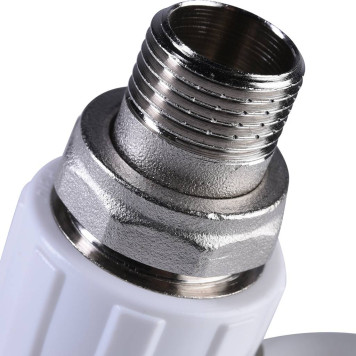 Шаровой кран Политэк для радиатора 20х1/2& прямой для полипропиленовых труб под сварку (белый)-7