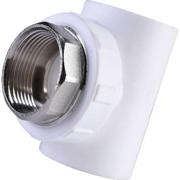 Тройник Политэк 40х1 1/4 с внутренней резьбой для сварки ПП труб (белый)-2