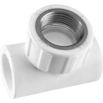Политэк Тройник 25х3/4 с внутренней резьбой для ПП труб (белый)-5