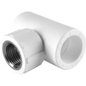 Тройник Политэк 25х1/2 с внутренней резьбой для полипропиленовых труб под сварку (цвет белый) (9500002512)