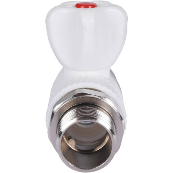 Шаровой кран Политэк 25х3/4 для радиатора прямой под сварку (белый)-3