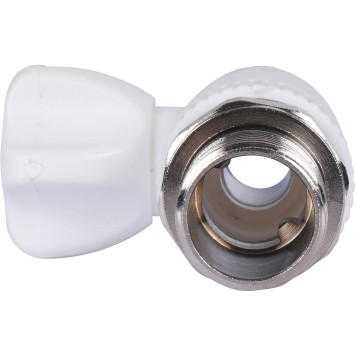 Шаровой кран Политэк 25х3/4 для радиатора прямой под сварку (белый)-5