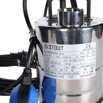 Насос дренажный STOUT с поплавком SPD-0001-200450 (SPD-0001-200450)-3