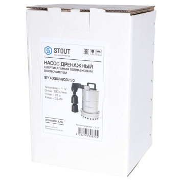 Насос дренажный STOUT с вертикальным поплавком SPD-0003-200250 (SPD-0003-200250)-9