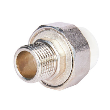 Муфта комбинированная Pro Aqua d=20-1/2 PP-R разъемная (американка) УСИЛЕННАЯ НР Белая (PA21008S)-1