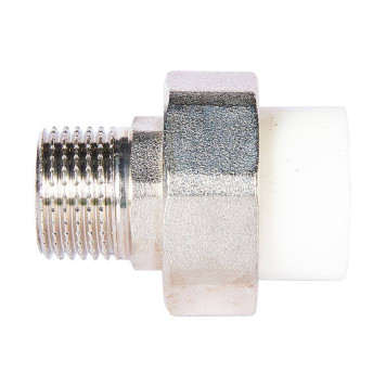 Муфта комбинированная Pro Aqua d=20-1/2 PP-R разъемная (американка) УСИЛЕННАЯ НР Белая (PA21008S)-2