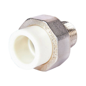 Муфта комбинированная Pro Aqua d=20-1/2 PP-R разъемная (американка) УСИЛЕННАЯ НР Белая (PA21008S)-4