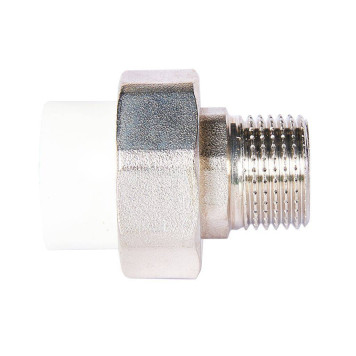 Муфта комбинированная Pro Aqua d=20-1/2 PP-R разъемная (американка) УСИЛЕННАЯ НР Белая (PA21008S)-5