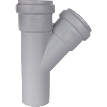 Тройник канализационный бесшумный STOUT D 58 x 58 / 45° SKB-0015-585845 (SKB-0015-585845)-1