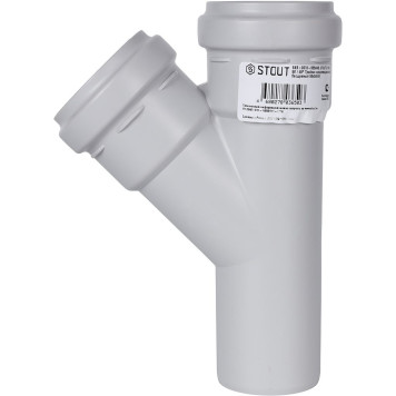 Тройник канализационный бесшумный STOUT D 58 x 58 / 45° SKB-0015-585845 (SKB-0015-585845)-3