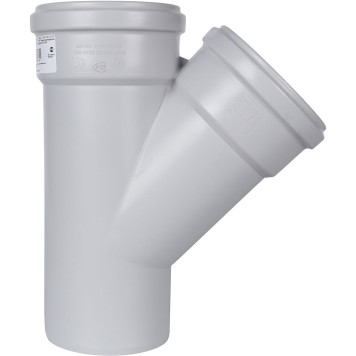 Тройник канализационный бесшумный STOUT D 110 x 110 / 45° SKB-0015-111145 (SKB-0015-111145)-3