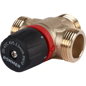 ROMMER RVM-0231-254325 Термостатический смесительный клапан для систем отопления и ГВС 1  НР 20-43°С KV 2,5 (боковое смешивание) (RVM-0231-254325)-4