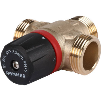 ROMMER RVM-0232-256025 Термостатический смесительный клапан для систем отопления и ГВС 1  НР 35-60°С KV 2,5 (боковое смешивание) (RVM-0232-256025)-5